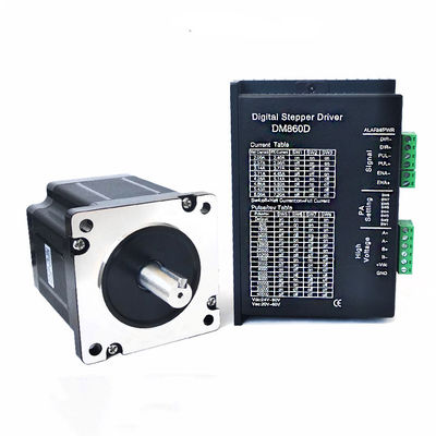 86HS156-5504 motor deslizante do torque 12nm alto do Nema 34 e motorista 1200 Onça-no eixo 24-80VDC de 5.5A 14mm